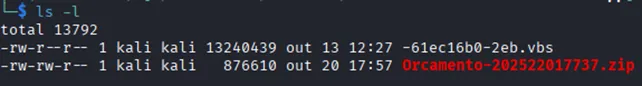 Arquivo do Malware no Kali