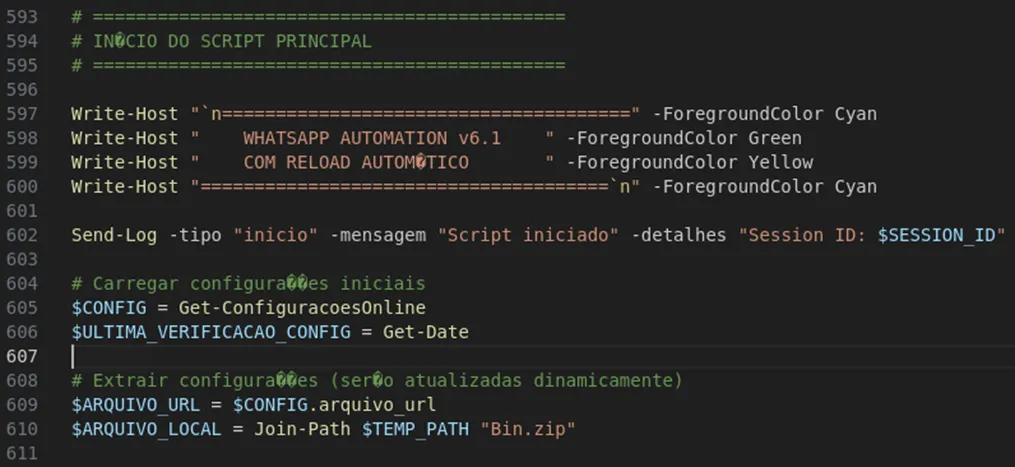 Código Fluxo Principal do Terceiro Estágio