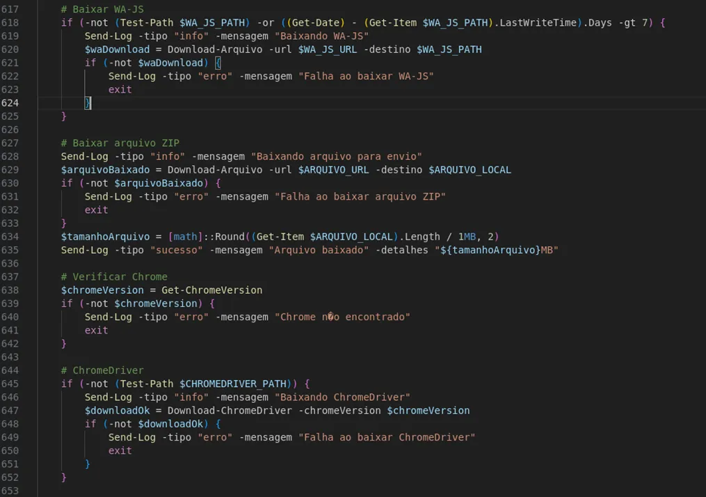 Imagem dos Componentes Principais do Código