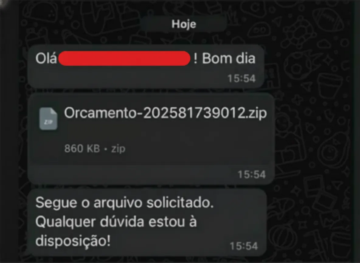 Print da Mensagem de Phishing