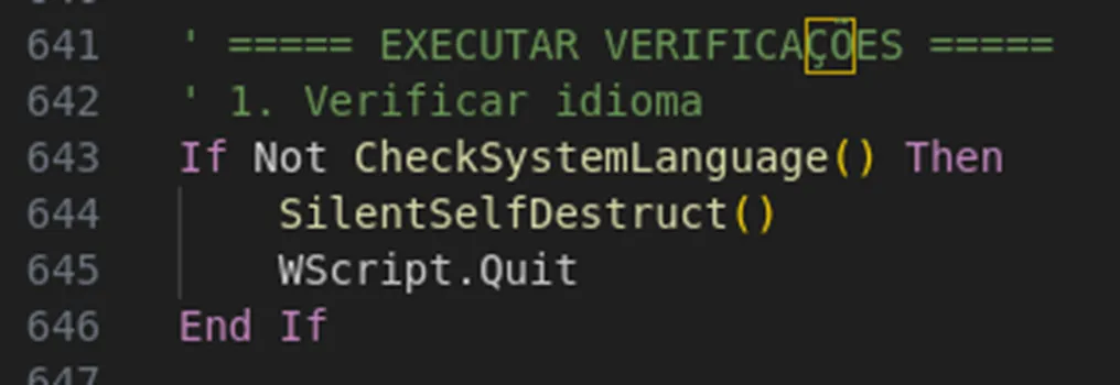 Chamada da Função CheckSystemLanguage